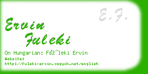 ervin fuleki business card